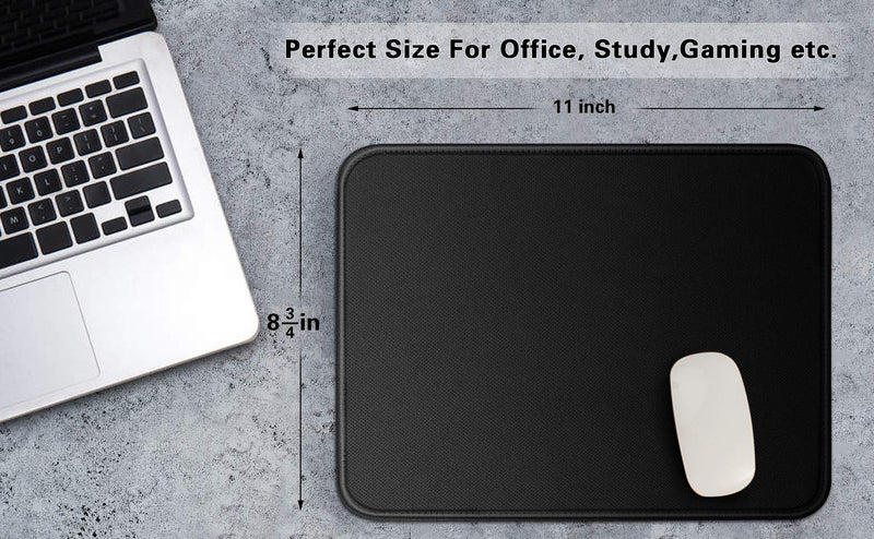 TONOS Mouse Pad Bundle Stitched Edges Premium Waterproof Gaming Mouse Mat Pad  Extends Battery Life Non-Slip Rubber Base Thick Black Mousepad for Laptop Computer & PC  11 x 8.7 inch  Black-Pack of 6 - Image 2